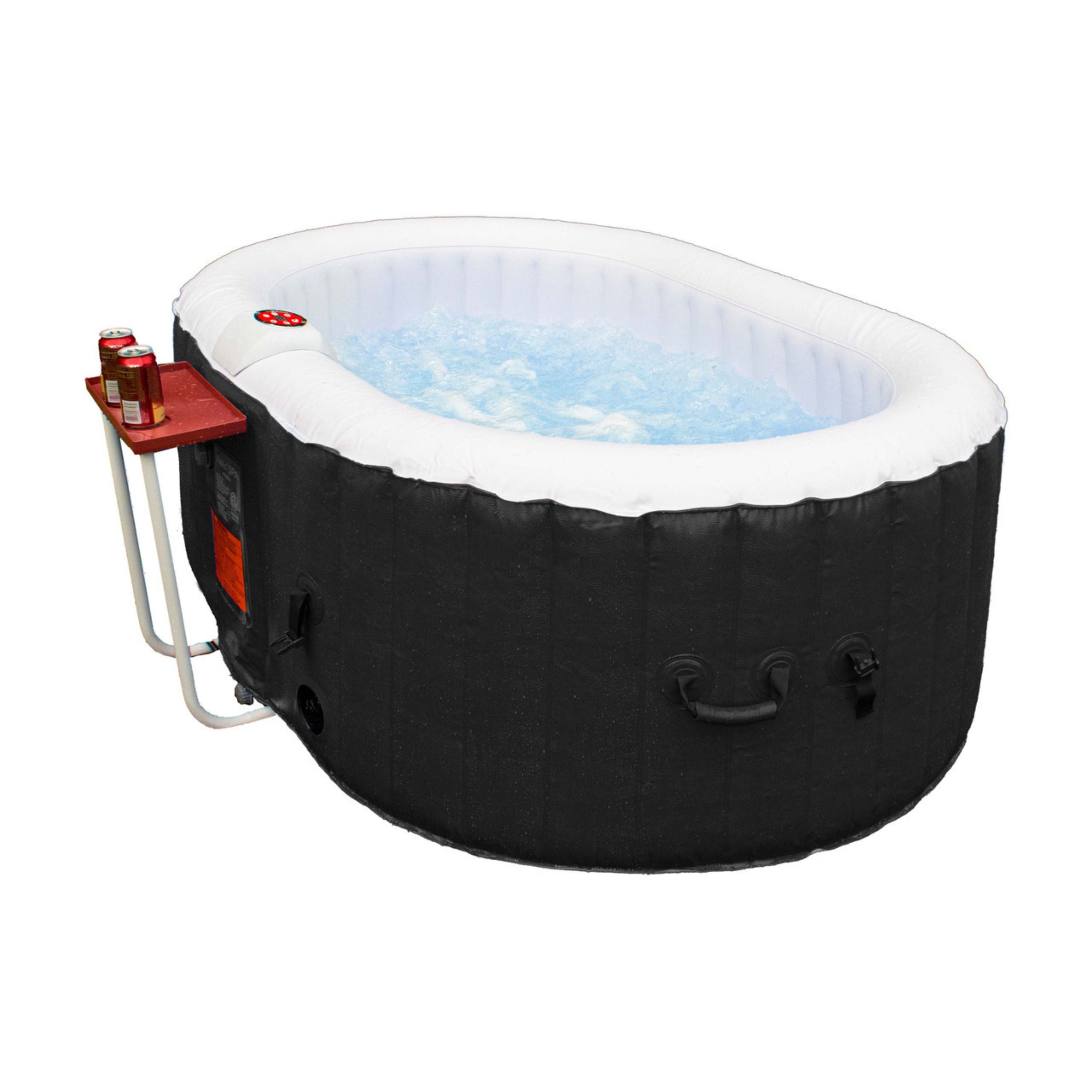 Oval Inflatable Jetted Hot Tub with Drink Tray and Cover | Aleko