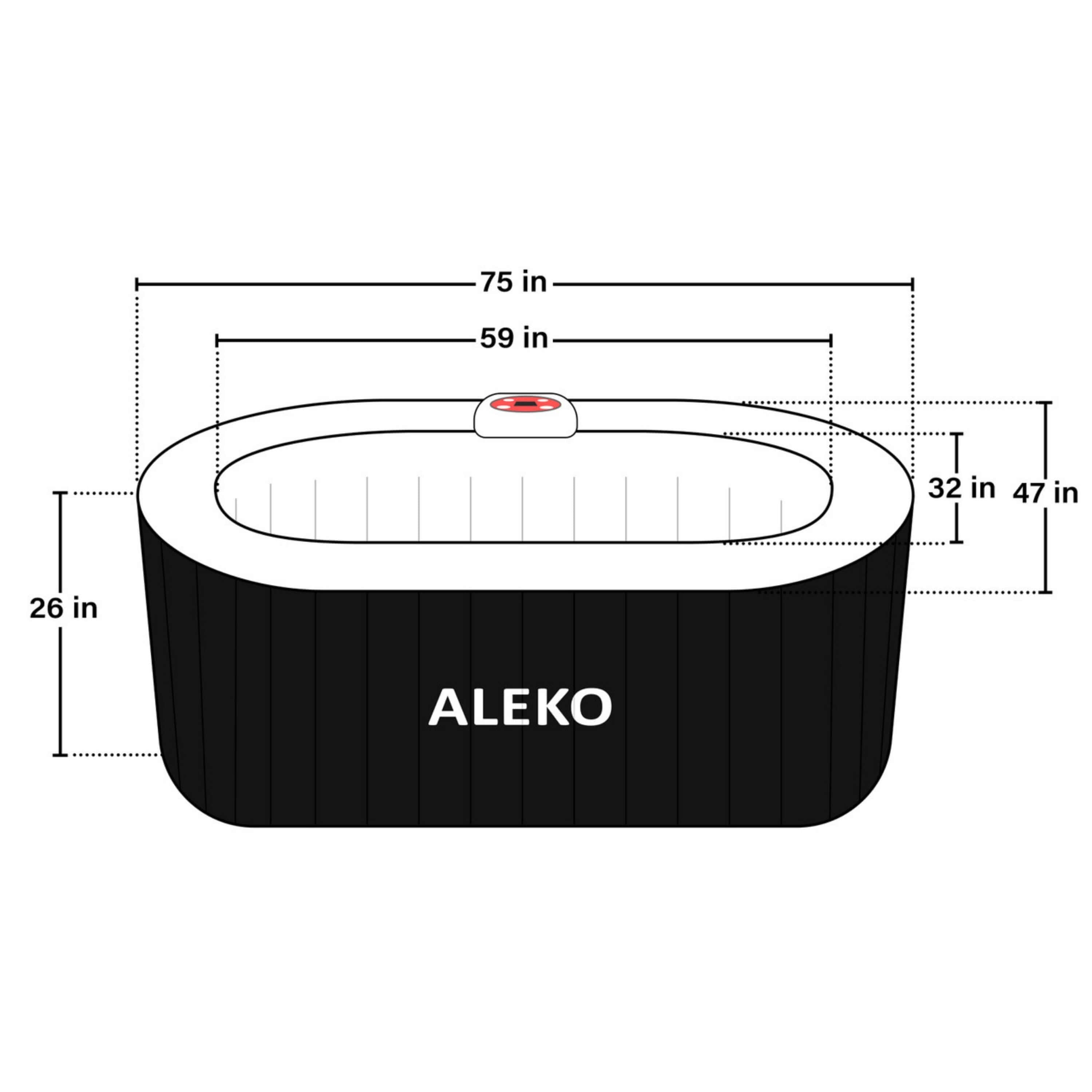 Oval Inflatable Jetted Hot Tub with Drink Tray and Cover | Aleko