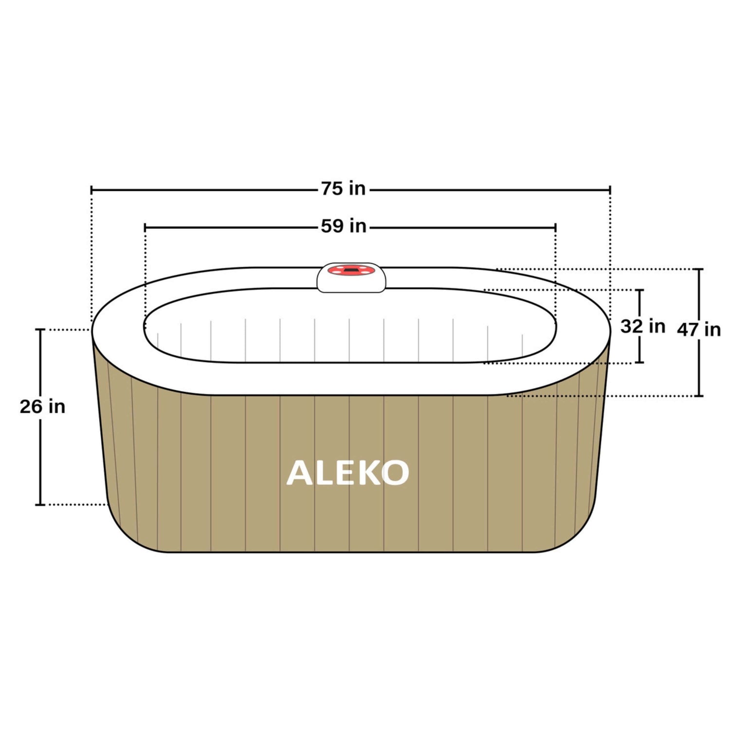 Oval Inflatable Jetted Hot Tub with Drink Tray and Cover | Aleko