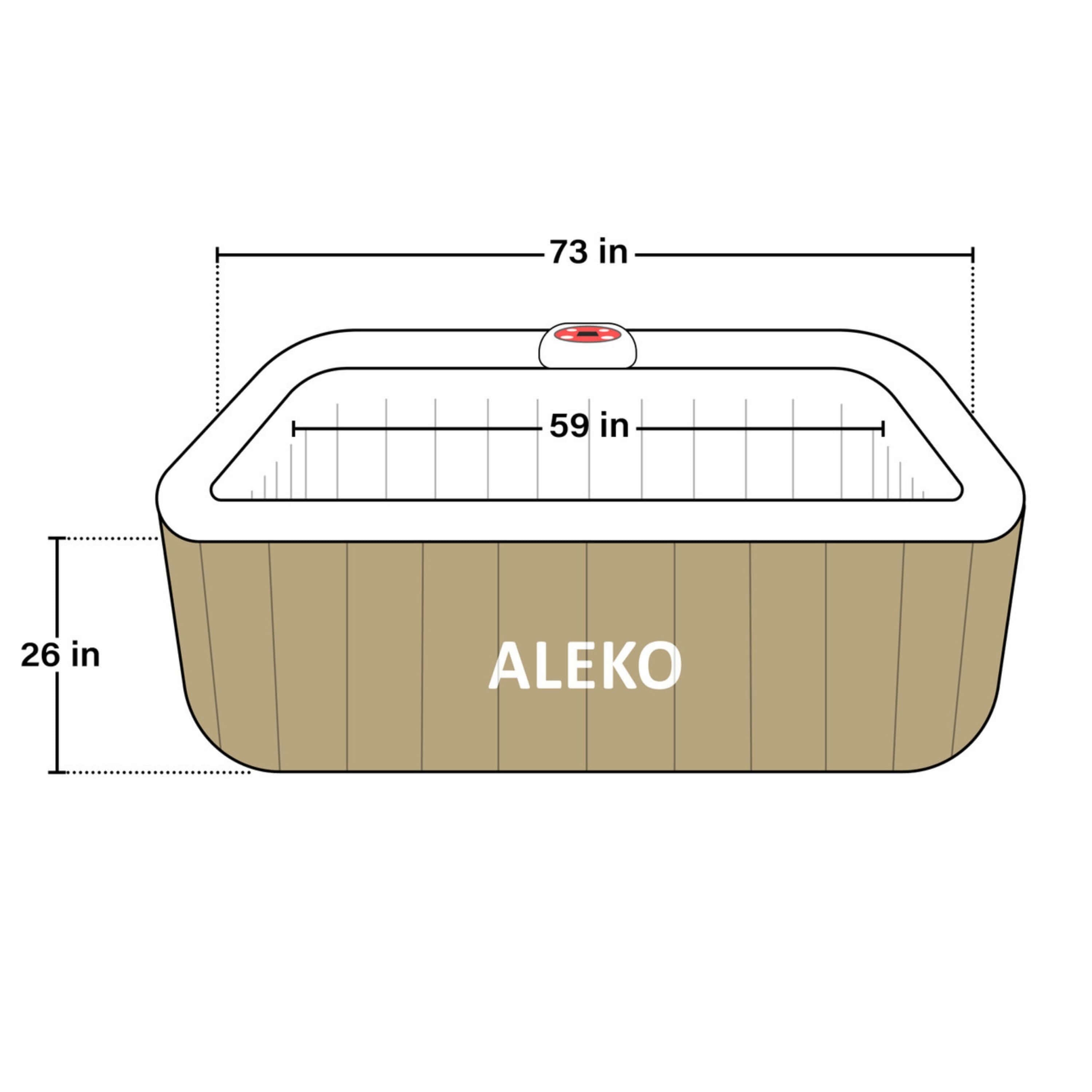 Square Inflatable Jetted Hot Tub with Cover | Aleko