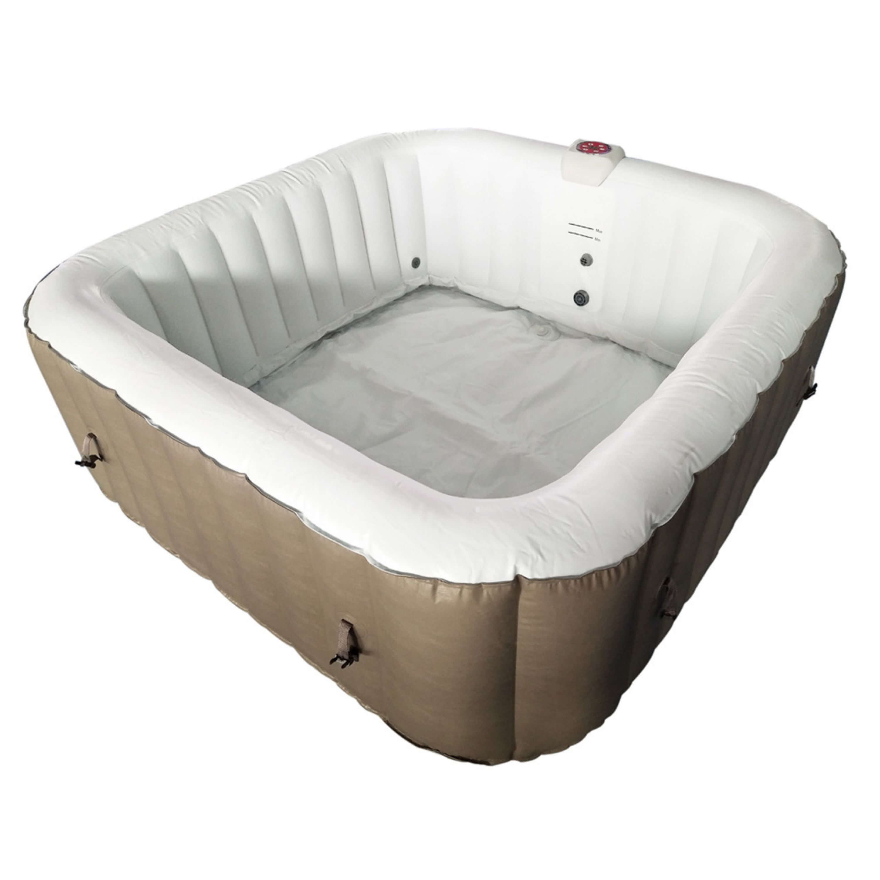 Square Inflatable Jetted Hot Tub with Cover | Aleko