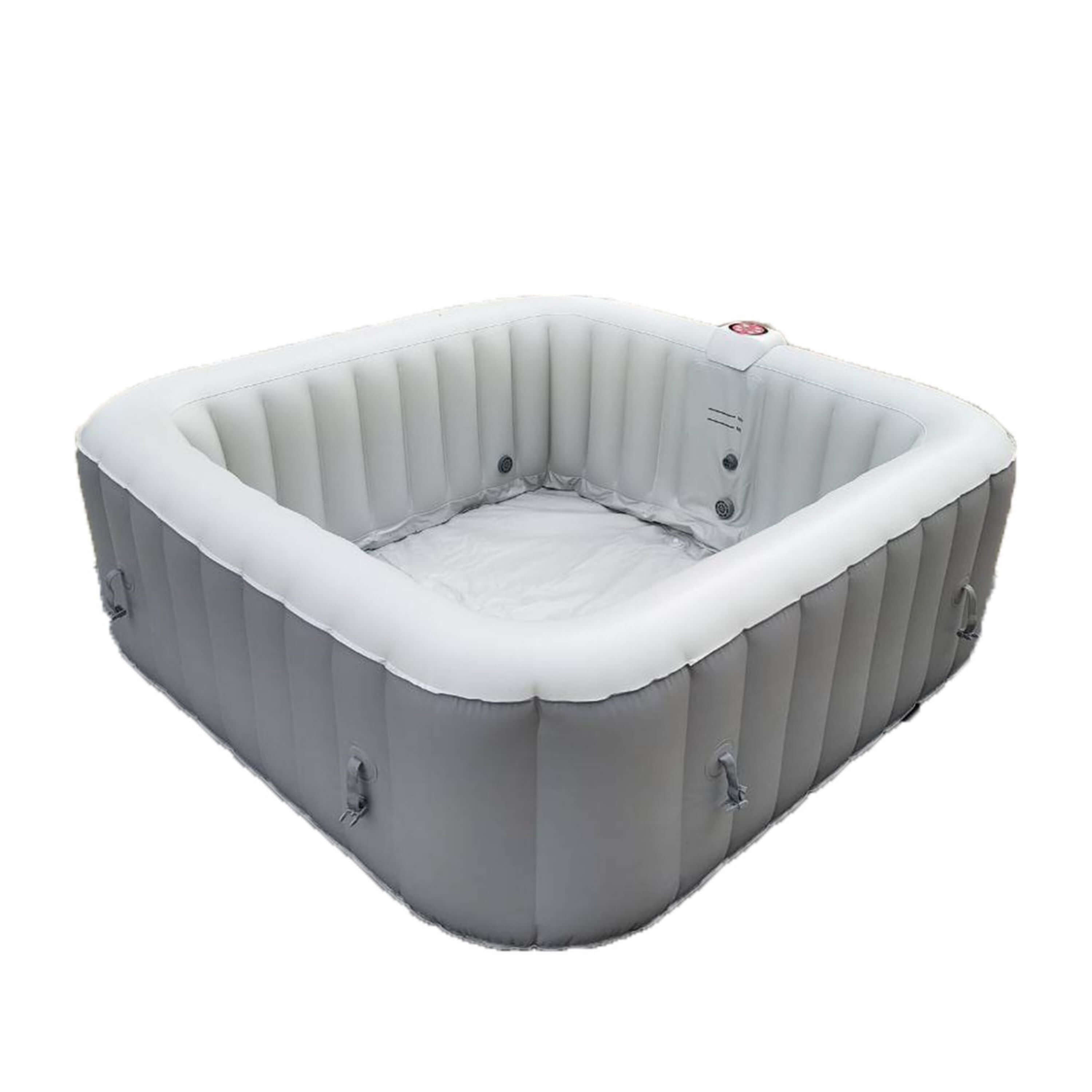 Square Inflatable Jetted Hot Tub with Cover | Aleko