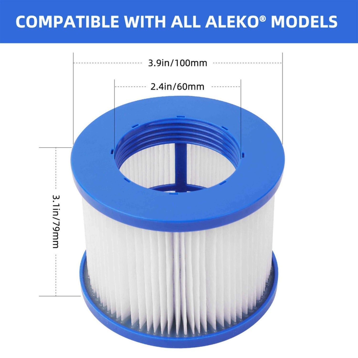 Water Filter Cartridge for Inflatable Hot Tub Spa - Lot of 12 | Aleko