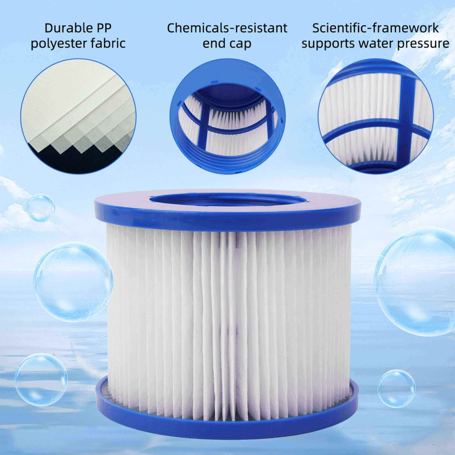 Water Filter Cartridge for Inflatable Hot Tub Spa - Lot of 12 | Aleko