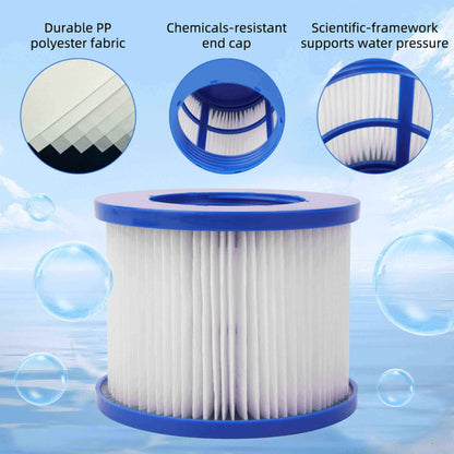 Water Filter Cartridge for Inflatable Hot Tub Spa - Lot of 6 | Aleko