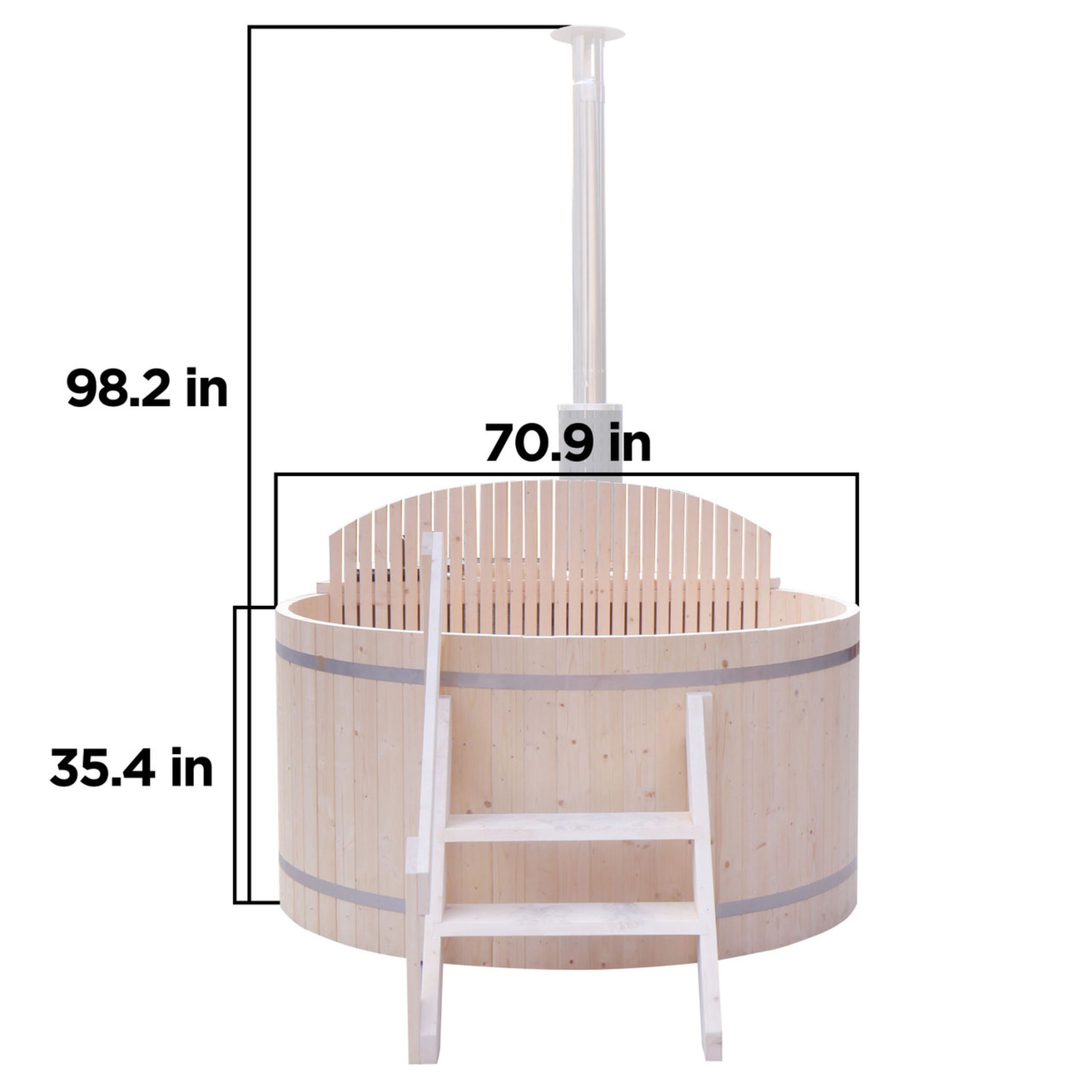 Wood-Fired Hot Tub and Ice Bath with Internal Stove – 4-5 Person – Pine | Aleko